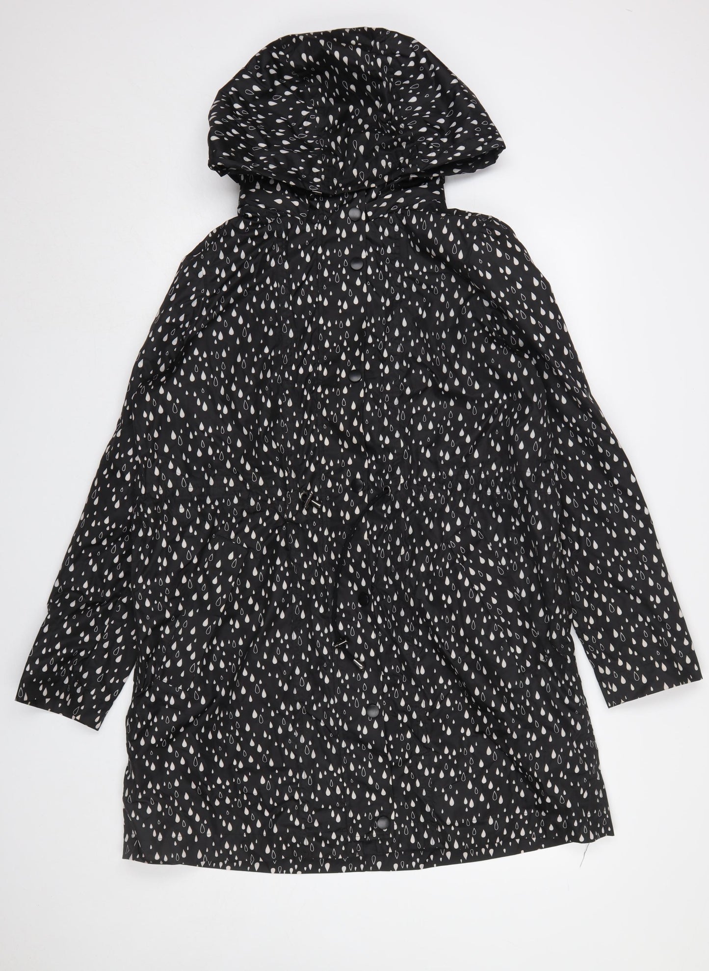 Womens UK Size M Soaked in Luxury Black Rain Coat