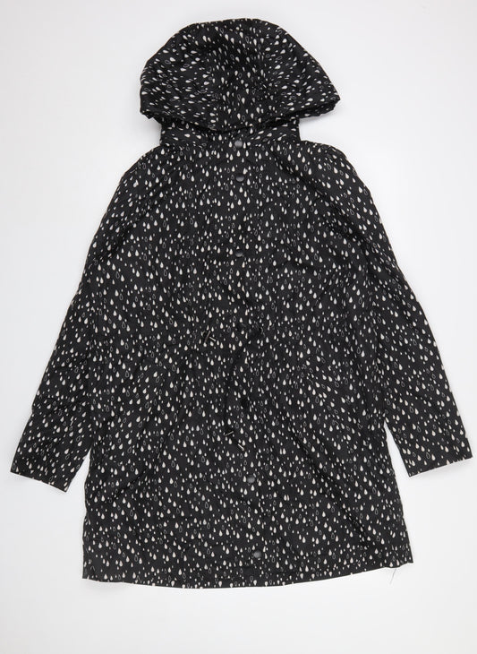 Womens UK Size M Soaked in Luxury Black Rain Coat