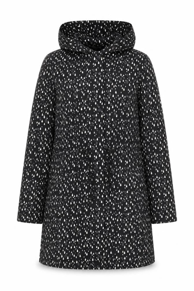 Womens UK Size M Soaked in Luxury Black Rain Coat