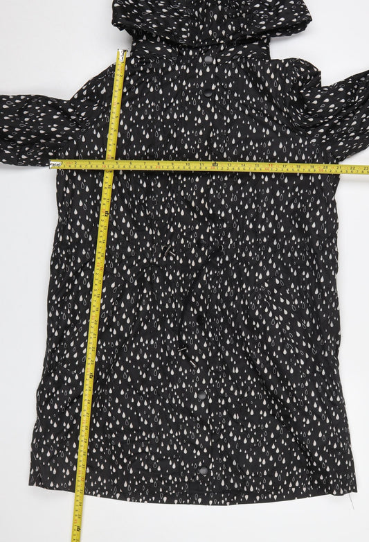 Womens UK Size M Soaked in Luxury Black Rain Coat