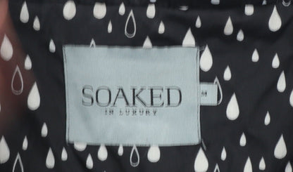 Womens UK Size M Soaked in Luxury Black Rain Coat