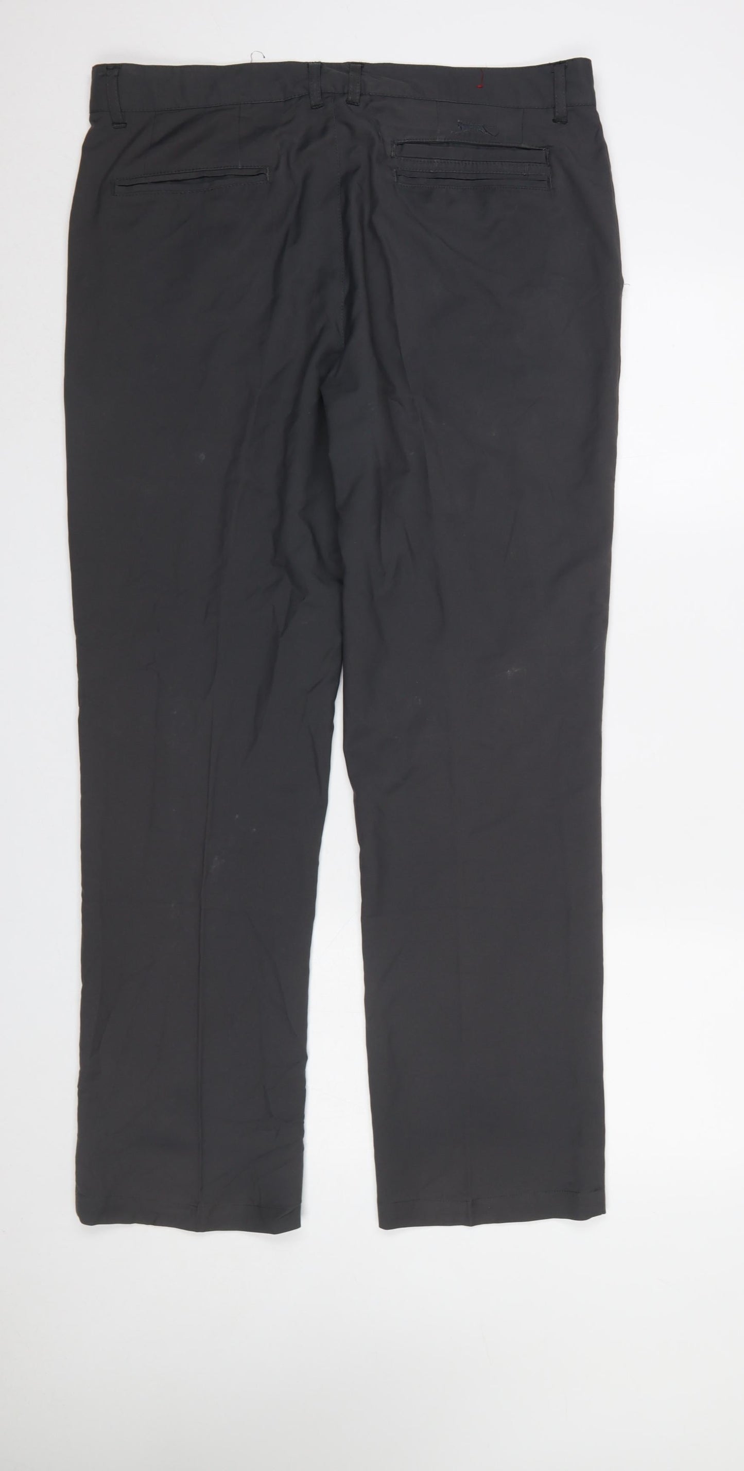 Mens UK Size 36W Regular Slazenger Regular Fit Chino Black Trousers