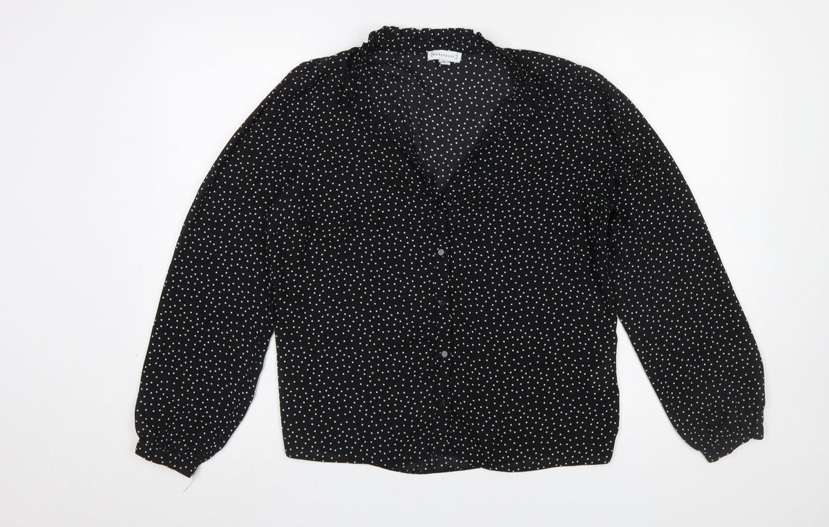 Womens UK Size 12 Warehouse Black Basic Blouse