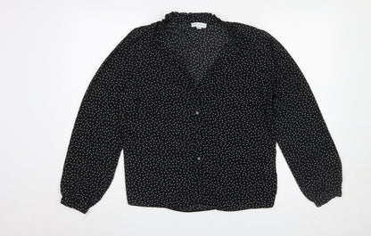 Womens UK Size 12 Warehouse Black Basic Blouse