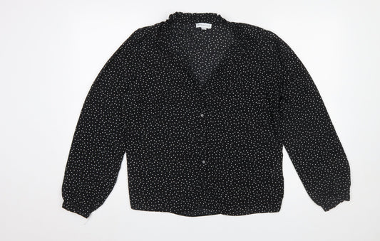 Womens UK Size 12 Warehouse Black Basic Blouse