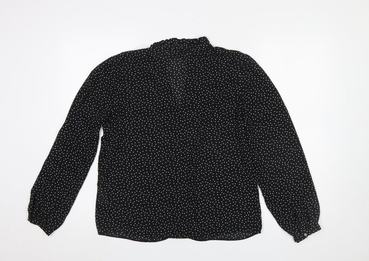 Womens UK Size 12 Warehouse Black Basic Blouse