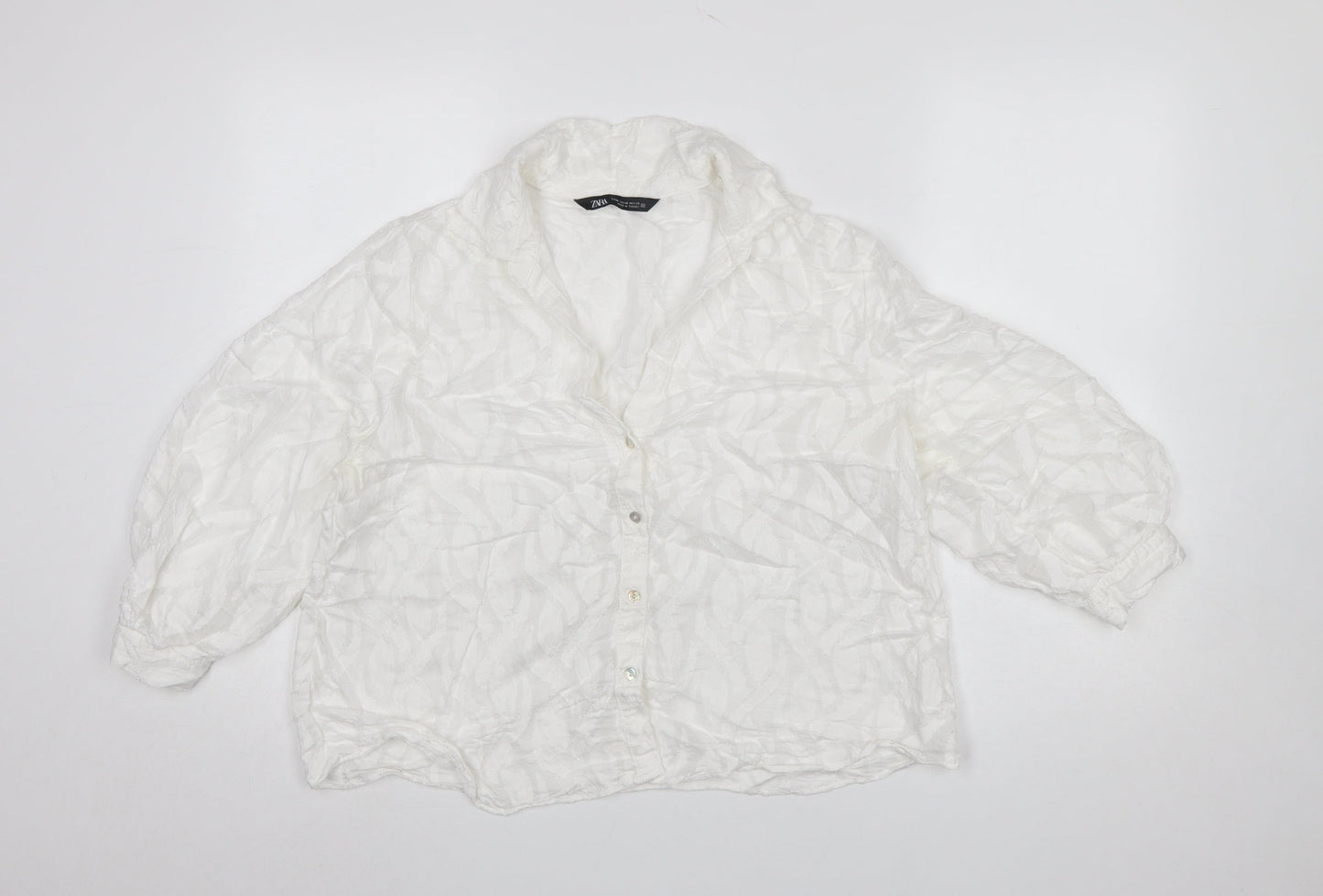 Womens UK Size M Zara White Basic Blouse