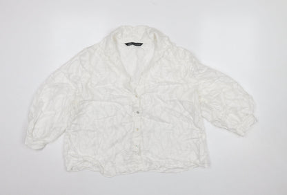 Womens UK Size M Zara White Basic Blouse