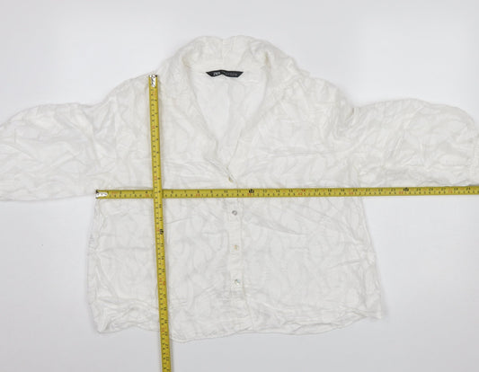 Womens UK Size M Zara White Basic Blouse