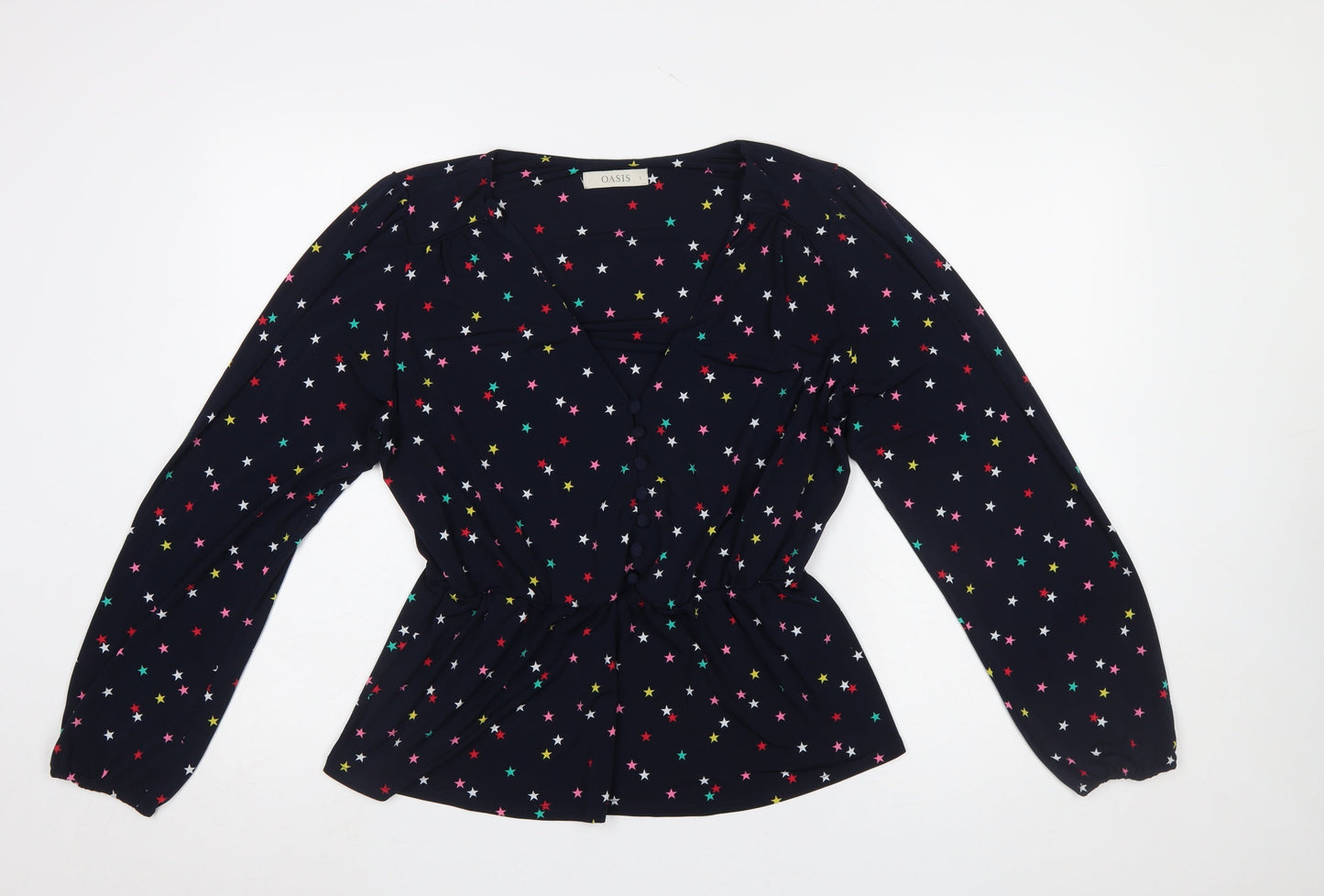 Womens UK Size L Oasis Multicoloured Wrap Blouse