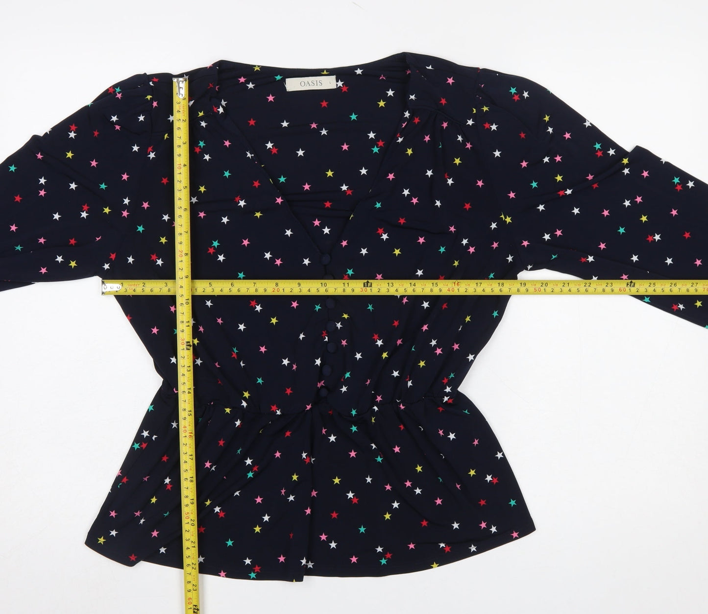 Womens UK Size L Oasis Multicoloured Wrap Blouse