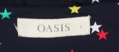 Womens UK Size L Oasis Multicoloured Wrap Blouse