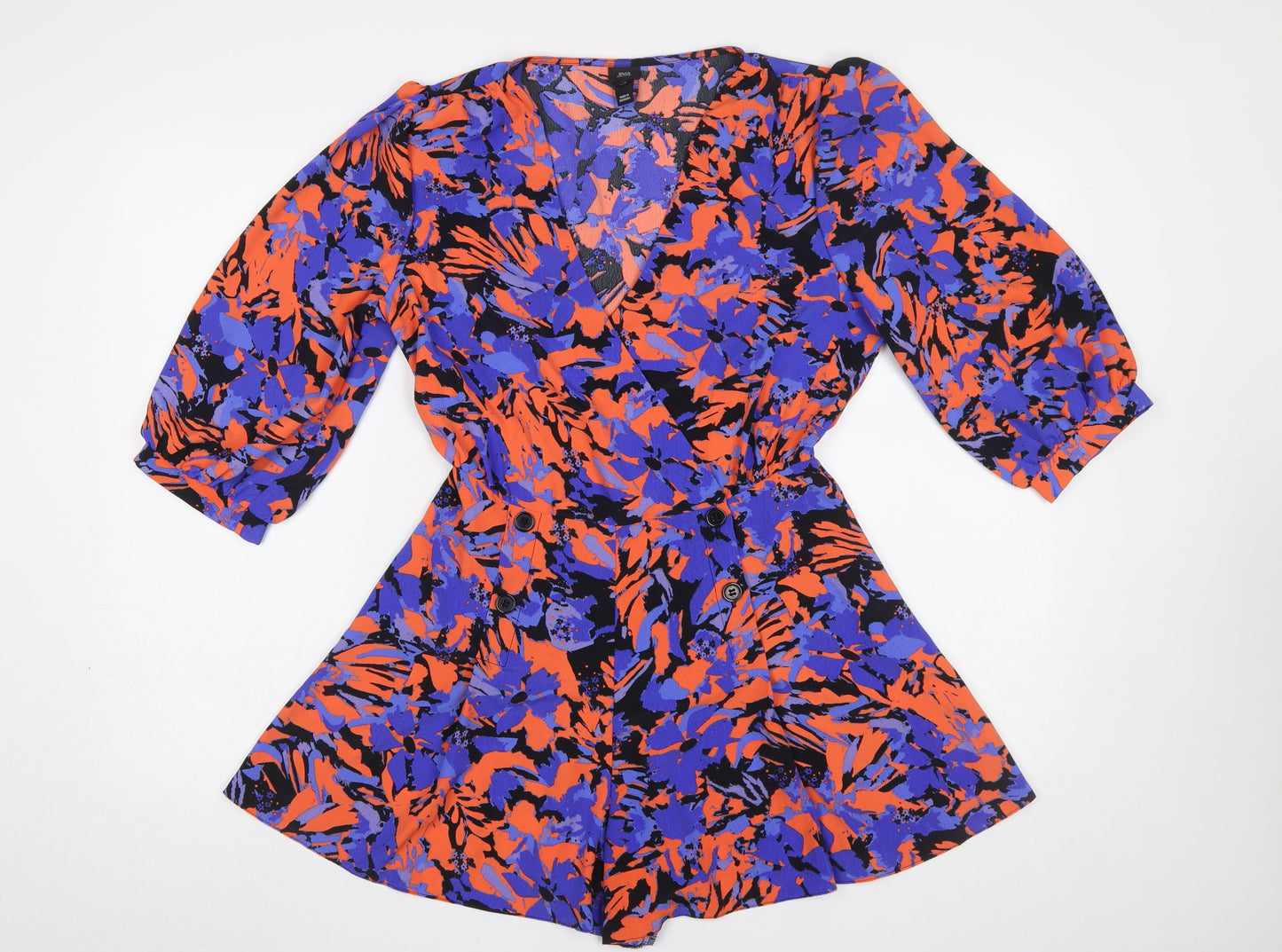 Womens UK Size 10 River Island One-Piece Multicoloured Playsuit