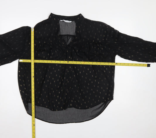 Womens UK Size 12 Zara Black Tunic Blouse