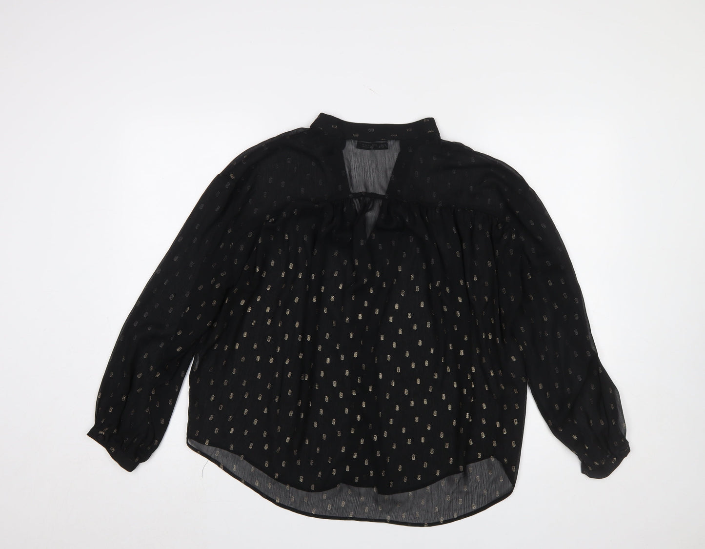 Womens UK Size 12 Zara Black Tunic Blouse