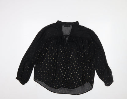 Womens UK Size 12 Zara Black Tunic Blouse