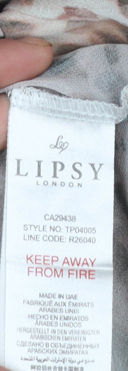 Womens UK Size 8 Lipsy Multicoloured Basic Blouse