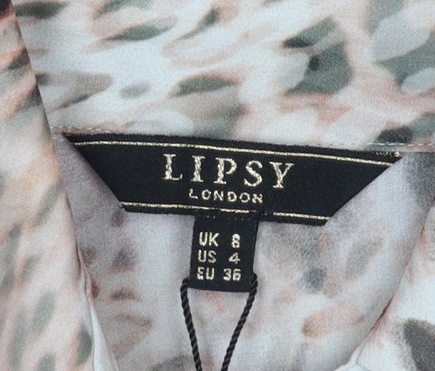 Womens UK Size 8 Lipsy Multicoloured Basic Blouse