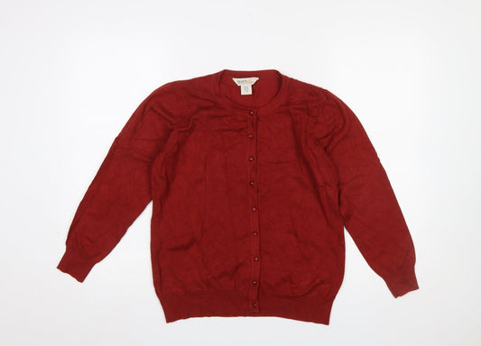 Womens UK Size 12 Regatta Red Cardigan Jumper