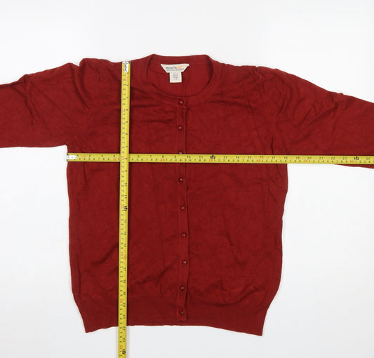 Womens UK Size 12 Regatta Red Cardigan Jumper