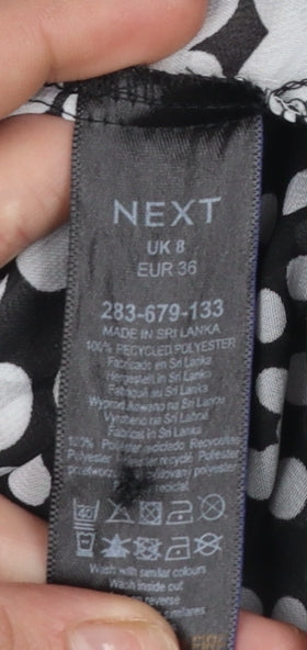 Womens UK Size 8 NEXT Black Basic Blouse