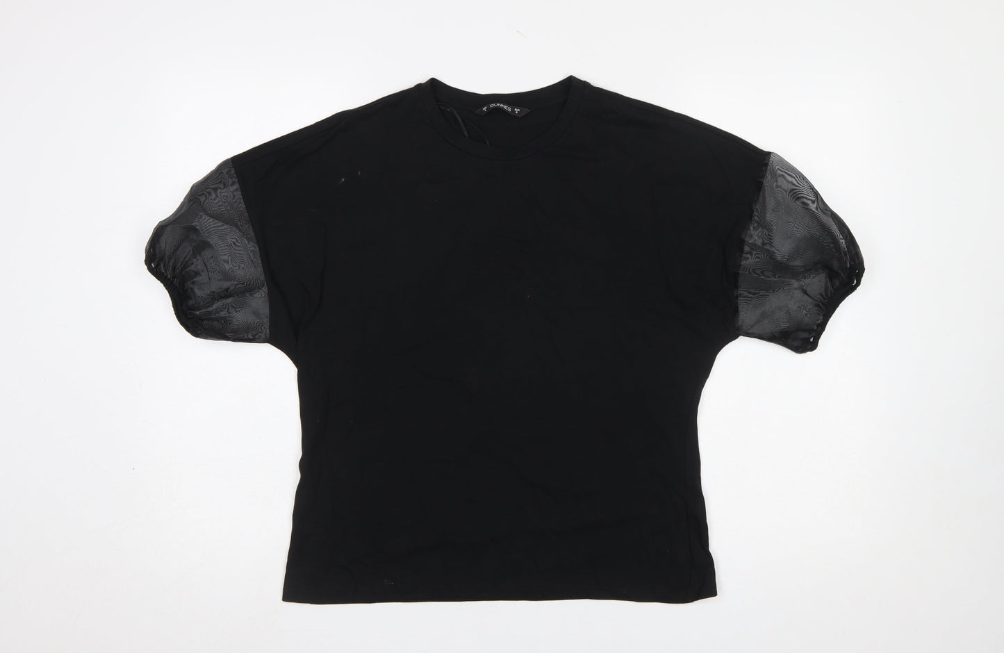 Womens UK Size S Dunnes Stores Black Basic T-Shirt