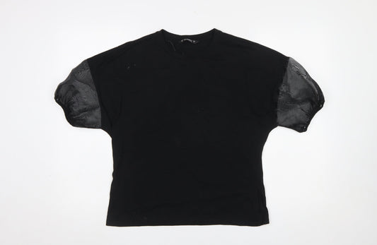 Womens UK Size S Dunnes Stores Black Basic T-Shirt