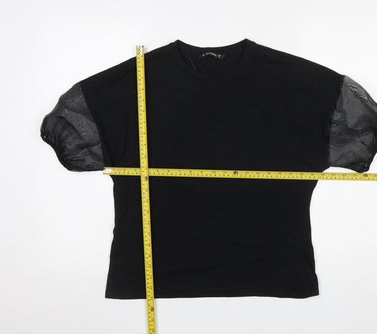 Womens UK Size S Dunnes Stores Black Basic T-Shirt