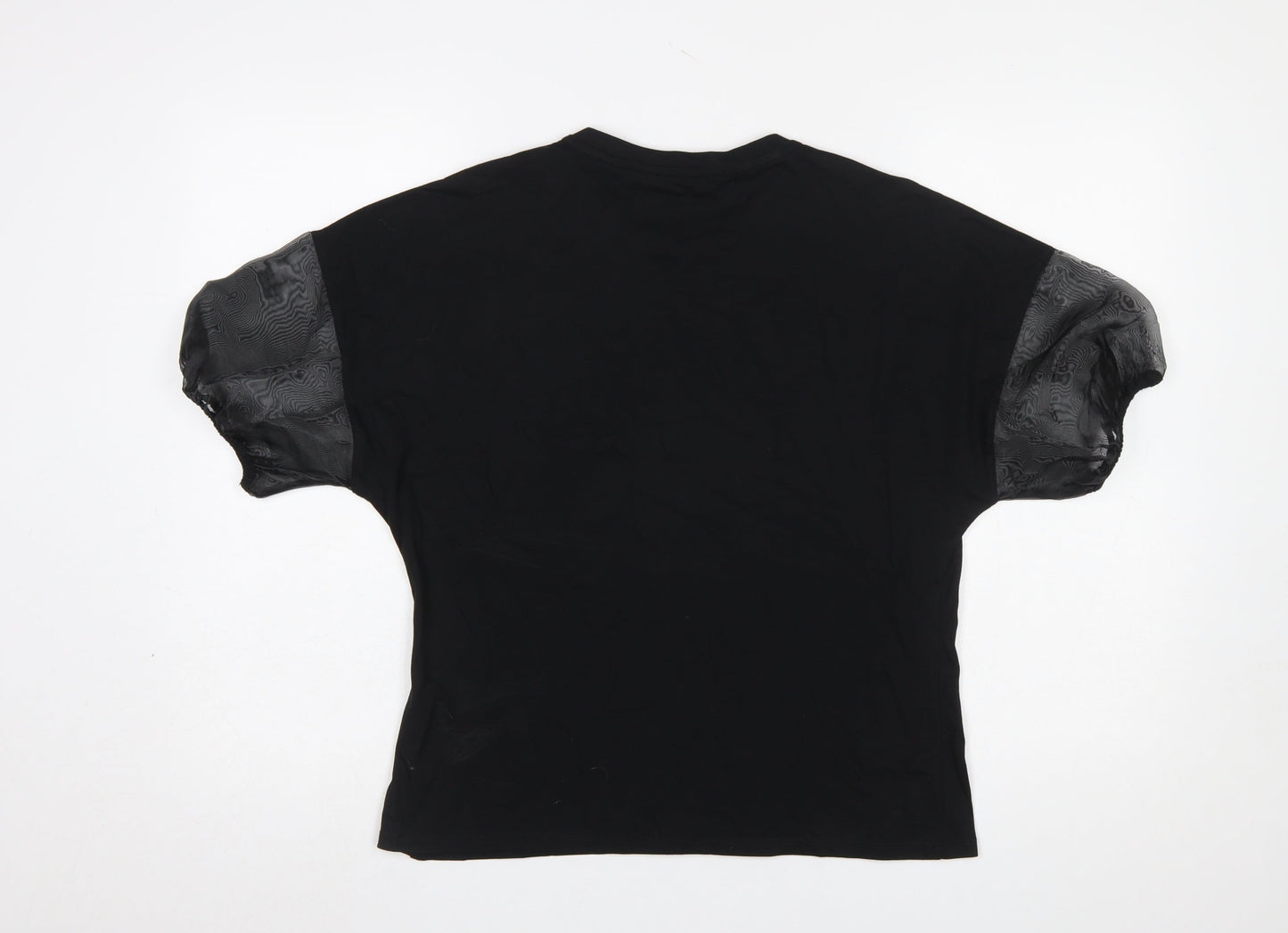 Womens UK Size S Dunnes Stores Black Basic T-Shirt
