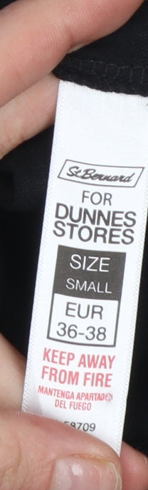 Womens UK Size S Dunnes Stores Black Basic T-Shirt