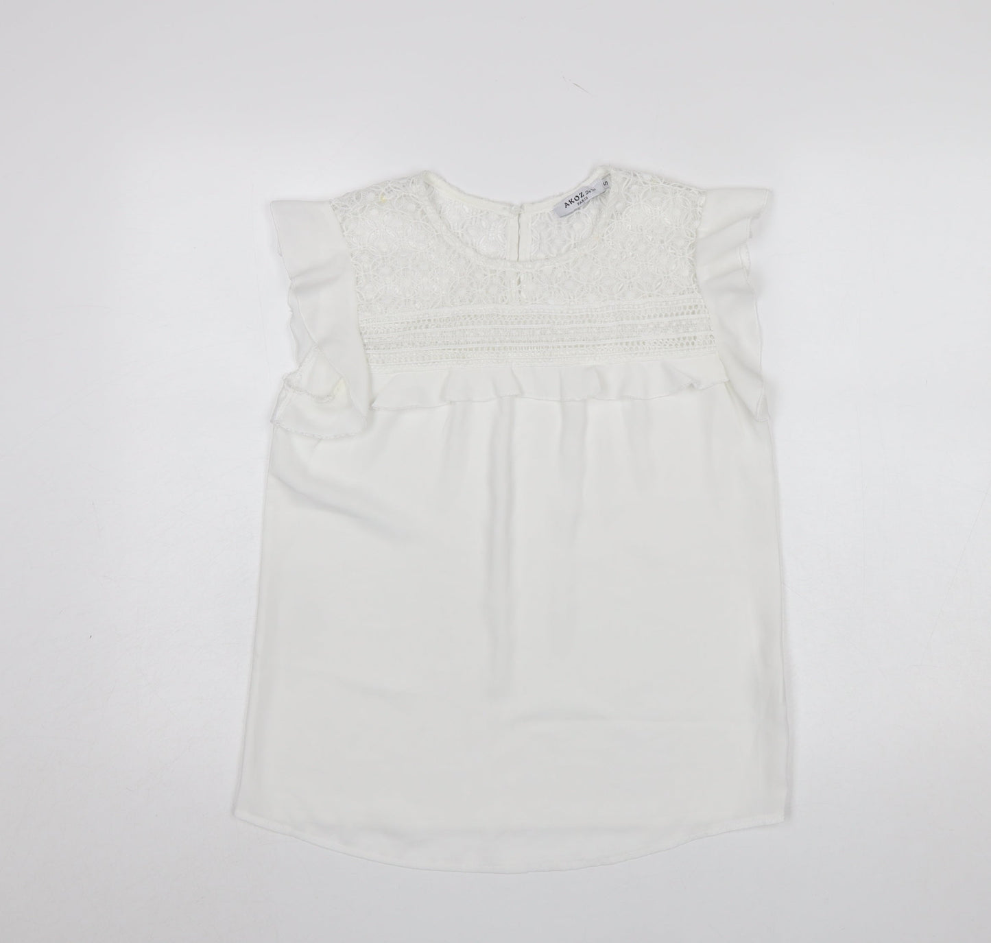 Womens UK Size S Akoz De Toi Paris White Camisole Blouse