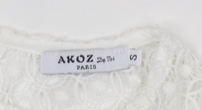 Womens UK Size S Akoz De Toi Paris White Camisole Blouse