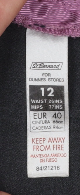 Womens UK Size 12 Dunnes Stores Regular Fit Dress Pants Black Trousers