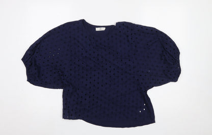 Womens UK Size 10 La Redoute Blue Basic Blouse