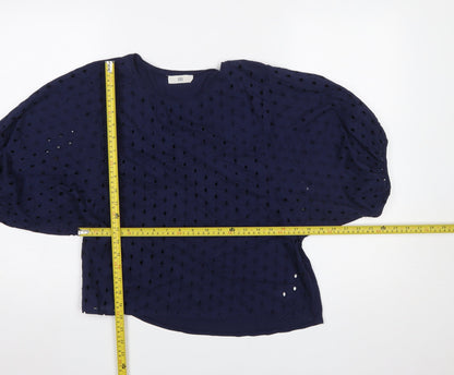 Womens UK Size 10 La Redoute Blue Basic Blouse