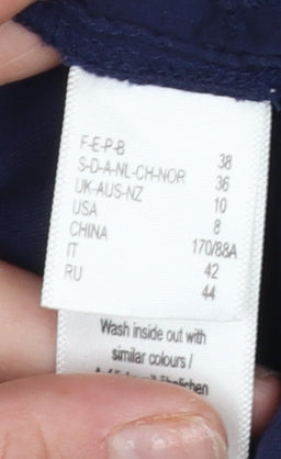 Womens UK Size 10 La Redoute Blue Basic Blouse