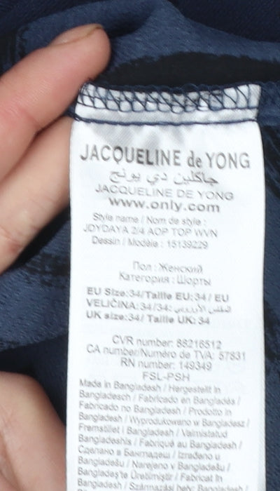 Womens UK Size 8 Jacqueline de Yong Blue Basic Blouse
