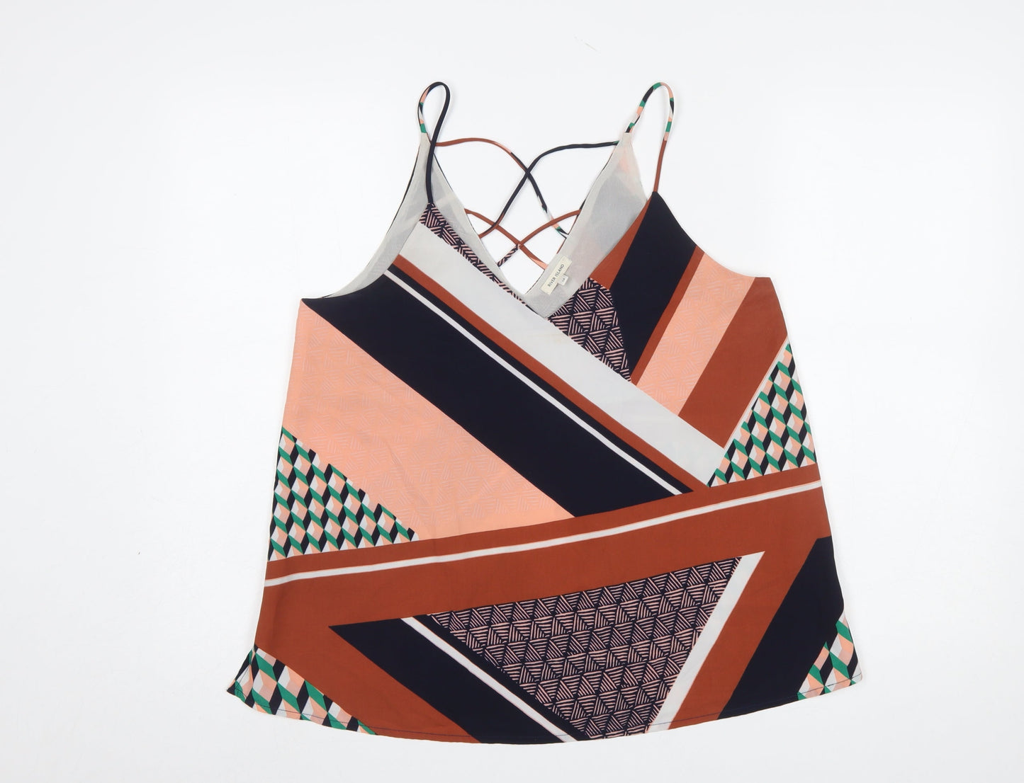 Womens UK Size 12 River Island Multicoloured Camisole Tank