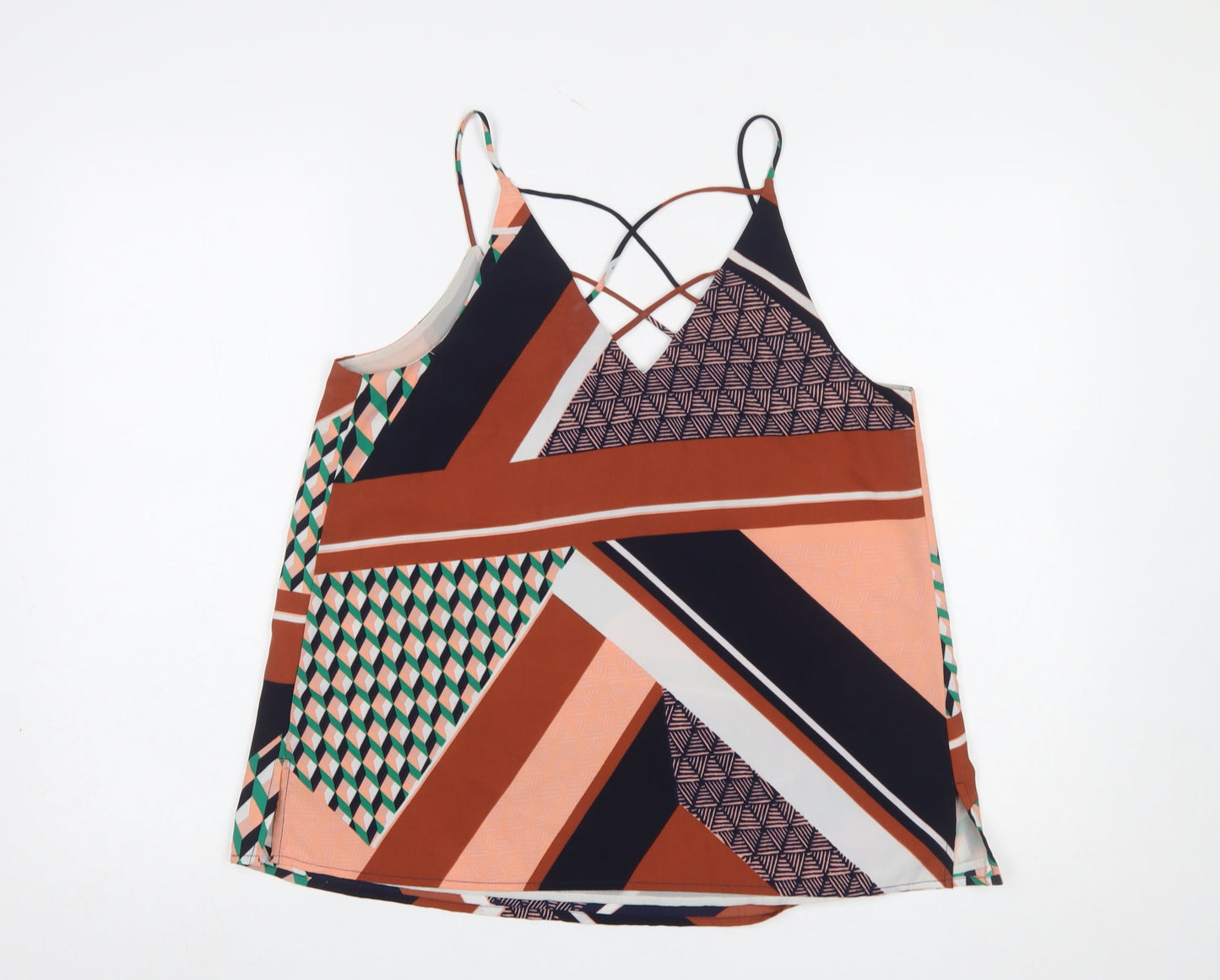 Womens UK Size 12 River Island Multicoloured Camisole Tank
