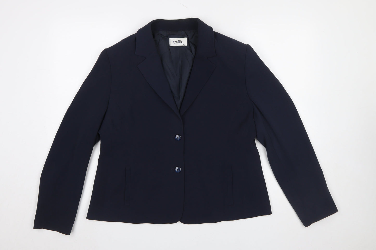 Womens UK Size 16 Traffic Regular Blue Blazer