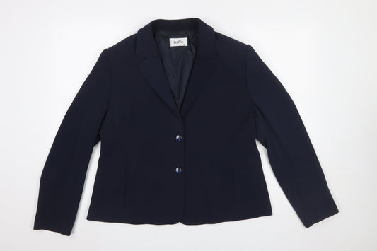Womens UK Size 16 Traffic Regular Blue Blazer