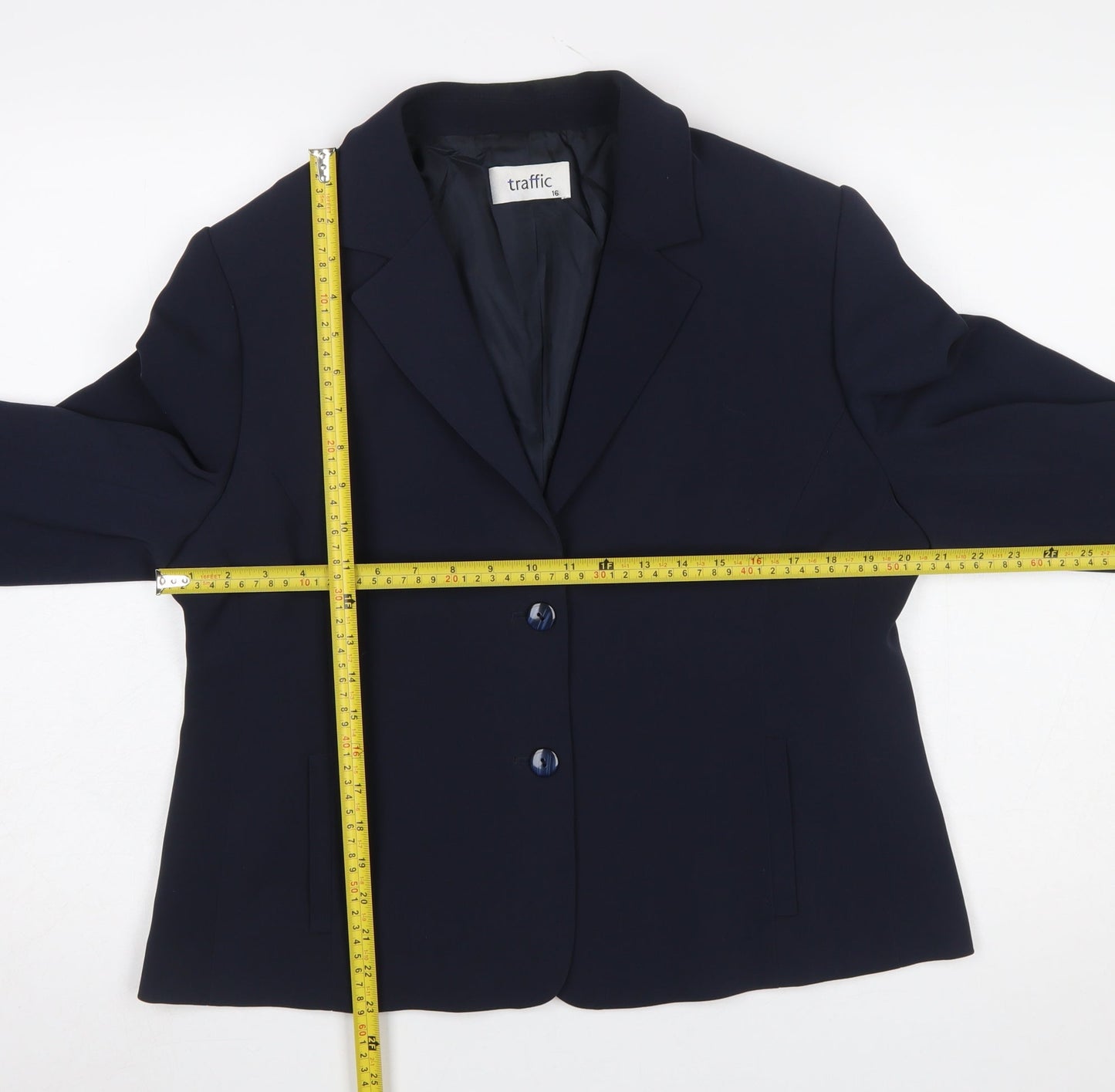 Womens UK Size 16 Traffic Regular Blue Blazer