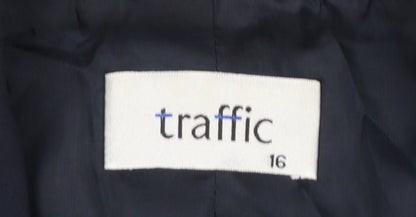 Womens UK Size 16 Traffic Regular Blue Blazer