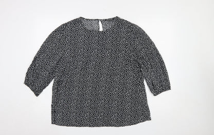 Womens UK Size 12 Bonmarché Black Basic Blouse