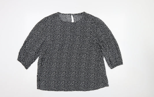 Womens UK Size 12 Bonmarché Black Basic Blouse