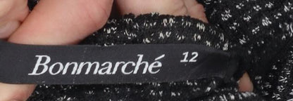 Womens UK Size 12 Bonmarché Regular Fit Casual Business Workwear Black Trousers