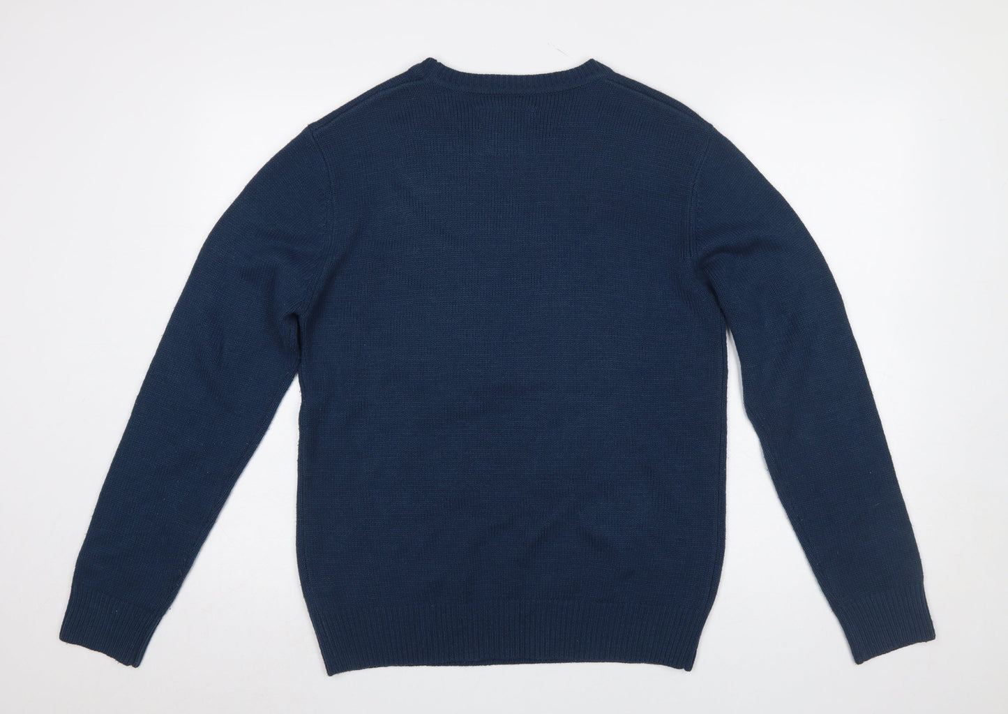 Mens UK Size M Red Herring Blue Pullover Jumper