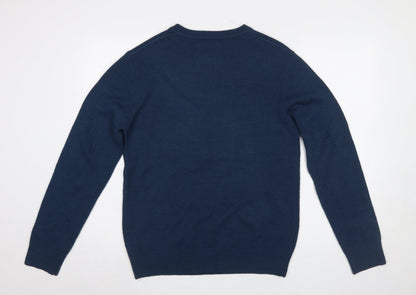 Mens UK Size M Red Herring Blue Pullover Jumper