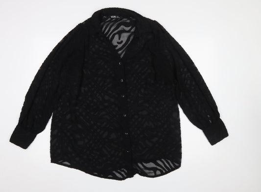 Womens UK Size 14 Yours Black Basic Blouse
