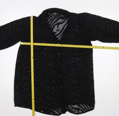 Womens UK Size 14 Yours Black Basic Blouse